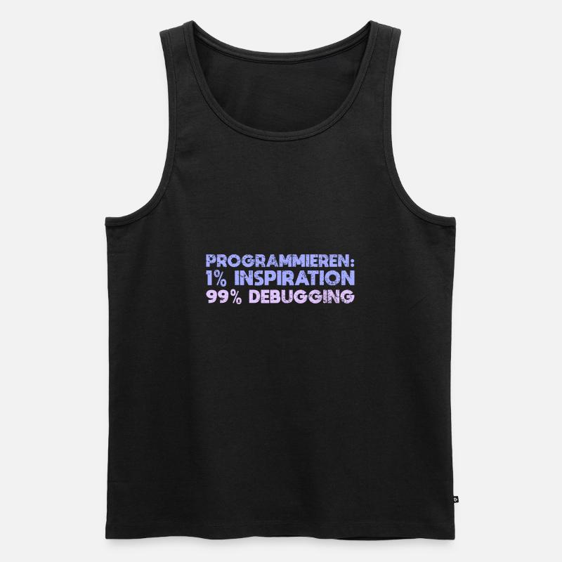 Programmieren: 1% Inspiration, 99% Debugging - Männer Premium Bio Tank Top - Schwarz