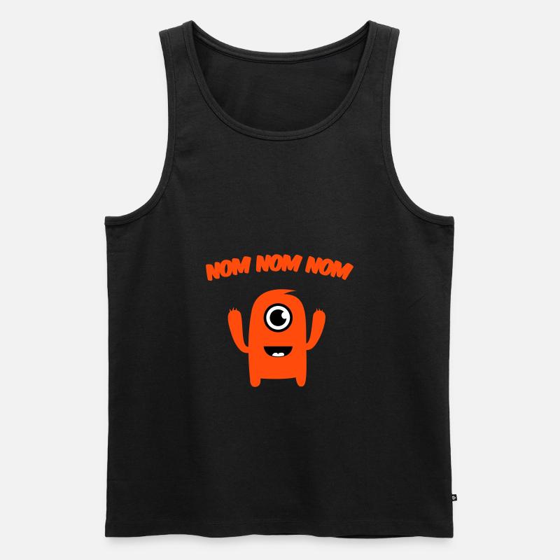Nom nom nom Monster - Männer Premium Bio Tank Top - Schwarz