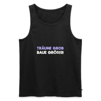 Träume Groß, Baue Größer - Männer Premium Bio Tank Top - Schwarz - Vorne - AI Model Male 178 light (178cm)