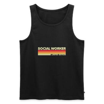 Social Worker Funny Social Work Month - Männer Premium Bio Tank Top - Schwarz - Vorne - AI Model Male 178 light (178cm)