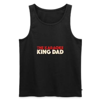 The Karaoke King Dad - Männer Premium Bio Tank Top - Schwarz - Vorne - AI Model Male 178 light (178cm)