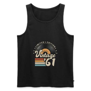 61 Years Vintage 1961 Birthday Gift 61 Years - Men's Premium Organic Tank Top - black - Front - AI Model Male 178 light (178cm)