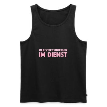 Bleistiftkrieger Im Dienst - Männer Premium Bio Tank Top - Schwarz - Vorne - AI Model Male 178 light (178cm)