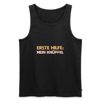Erste Hilfe: Mein Knüppel - Männer Premium Bio Tank Top - Schwarz - Vorne - AI Model Male 178 light (178cm)