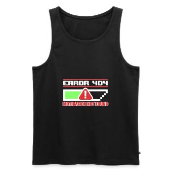 Fehler 404: MOTIVATION NICHT GEFUNDEN - Männer Premium Bio Tank Top - Schwarz - Vorne - Michal (187cm)