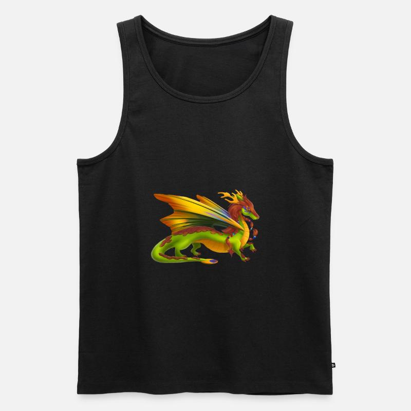 Magischer Erde Drache - Drachen der Elemente - Männer Premium Bio Tank Top - Schwarz