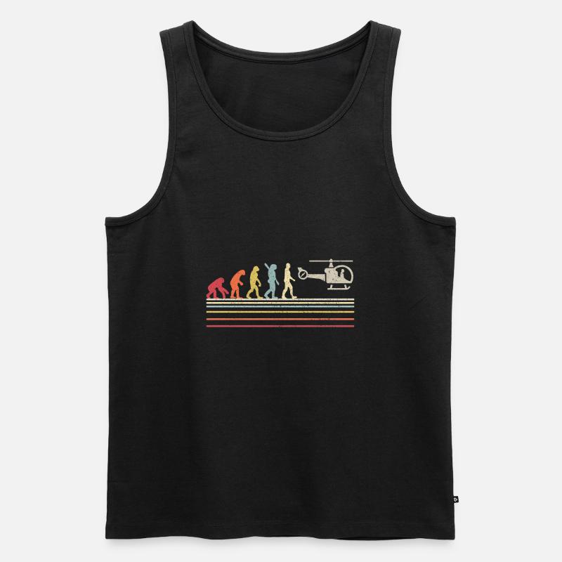 Helicopter Evolution - Männer Premium Bio Tank Top - Schwarz