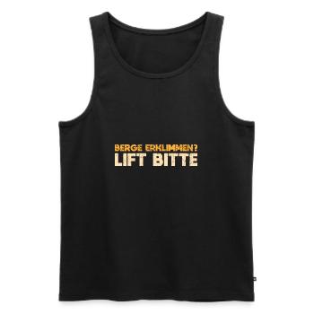 Berge Erklimmen? Lift Bitte - Männer Premium Bio Tank Top - Schwarz - Vorne - Michal (187cm)