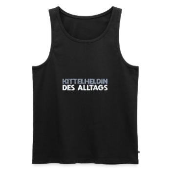 Kittelheldin Des Alltags - Männer Premium Bio Tank Top - Schwarz - Vorne - AI Model Male 178 light (178cm)