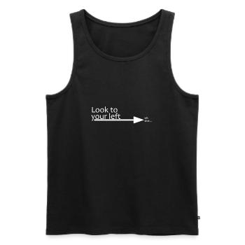 Schau nach links - ich sagte links Idiot - Männer Premium Bio Tank Top - Schwarz - Vorne - AI Model Male 178 light (178cm)