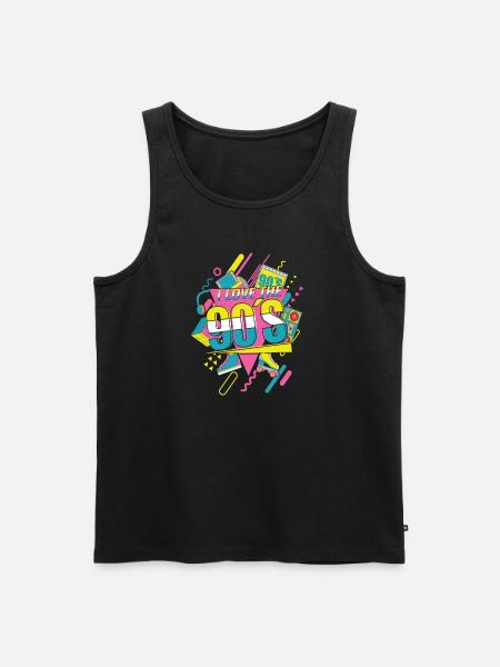 90er Jahre Ich liebe die 90er - Männer Premium Bio Tank Top - Schwarz