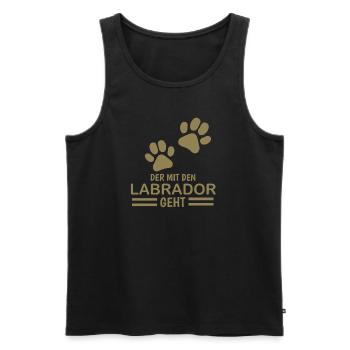 Herrchen Labrador der mit dem Labrador geht - Männer Premium Bio Tank Top - Schwarz - Vorne - Michal (187cm)