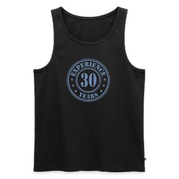 30 years of experience - Men's Premium Organic Tank Top - black - Front - AI Model Male 178 light (178cm)