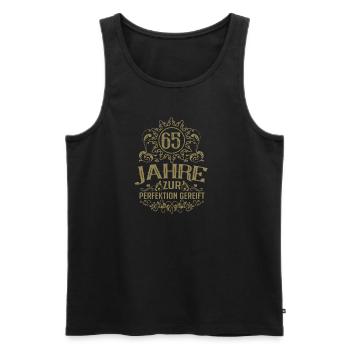 65. Geburtstag Sprüche Zur Perfektion gereift - Männer Premium Bio Tank Top - Schwarz - Vorne - Michal (187cm)
