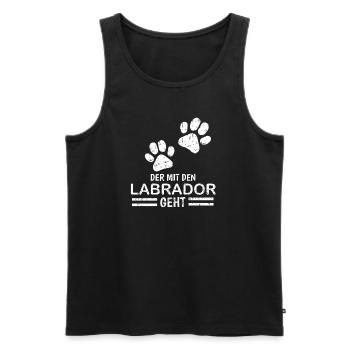 Herrchen Labrador der mit dem Labrador geht - Männer Premium Bio Tank Top - Schwarz - Vorne - Michal (187cm)