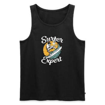Surfer Design Surfer Expert Surfen Surfbrett - Männer Premium Bio Tank Top - Schwarz - Vorne - AI Model Male 178 light (178cm)