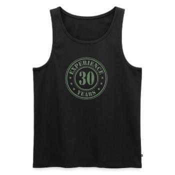 30 years of experience - Men's Premium Organic Tank Top - black - Front - AI Model Male 178 light (178cm)