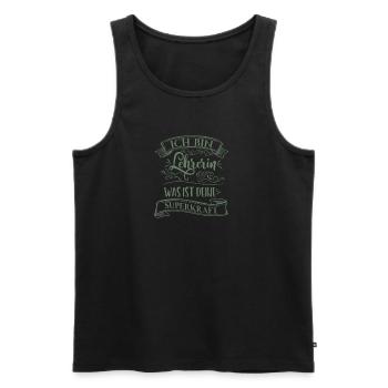 Lehrerin was ist deine Superkraft - Männer Premium Bio Tank Top - Schwarz - Vorne - Michal (187cm)