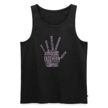 Erzieherin Shirt Wundervolle Worte - Männer Premium Bio Tank Top - Schwarz - Vorne - Michal (187cm)