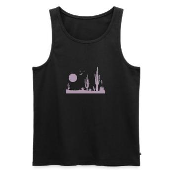 Paysage désertique désertique - Débardeur bio Premium Homme - noir - Devant - AI Model Male 178 light (178cm)