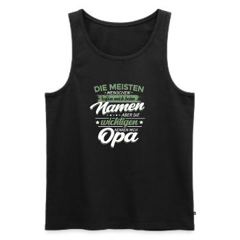 Opa Enkel Sprüche die wichtigsten nennen mich Opa - Männer Premium Bio Tank Top - Schwarz - Vorne - Michal (187cm)