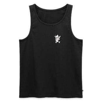cute cow minimalist pocket design - Men's Premium Organic Tank Top - black - Front - AI Model Male 178 light (178cm)