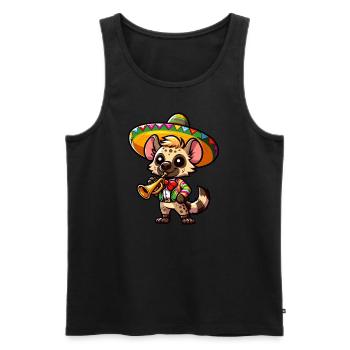 Cinco de Mayo Hyäne Trompeter - Männer Premium Bio Tank Top - Schwarz - Vorne - Michal (187cm)