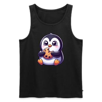 Pinguin Cookie Süßer Nachtisch Keks - Männer Premium Bio Tank Top - Schwarz - Vorne - Michal (187cm)