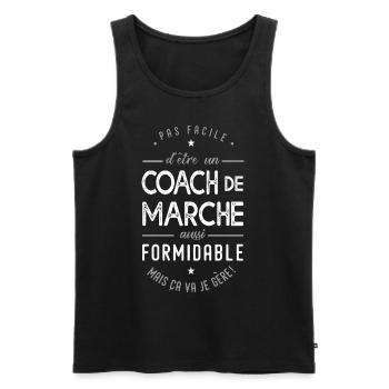 coach Marche formidable cadeau sport Marche - Débardeur bio Premium Homme - noir - Devant - AI Model Male 178 light (178cm)