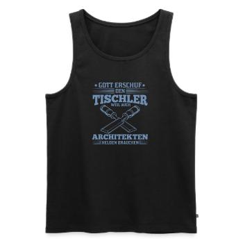 Tischler Gott erschuf Tischler Architekten auch - Männer Premium Bio Tank Top - Schwarz - Vorne - AI Model Male 178 light (178cm)
