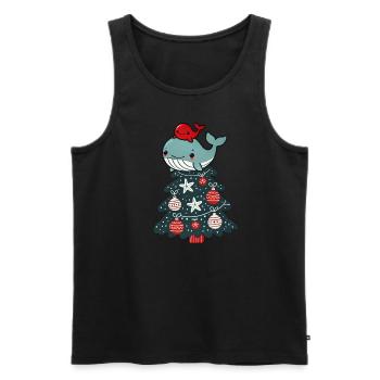 Arbre de Noël mignon sapin dessin animé avec mer - Débardeur bio Premium Homme - noir - Devant - AI Model Male 178 light (178cm)