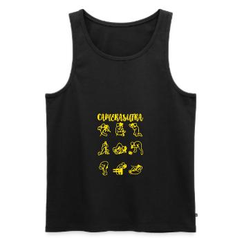 Kamera - Männer Premium Bio Tank Top - Schwarz - Vorne - AI Model Male 178 light (178cm)