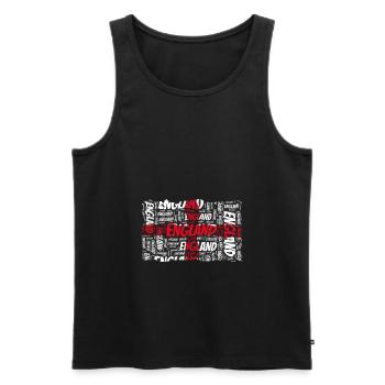 England - Men's Premium Organic Tank Top - black - Front - Michal (187cm)