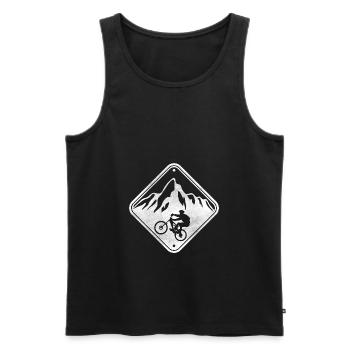 Fahrrad Mountainbike MTB Sportlich Biker sportlich - Männer Premium Bio Tank Top - Schwarz - Vorne - Michal (187cm)