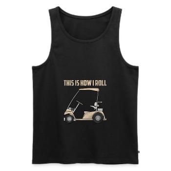 Golf Golfer - Männer Premium Bio Tank Top - Schwarz - Vorne - Michal (187cm)