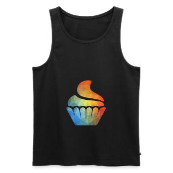 Cupcake muffin sweets snack bakery sugar - Men's Premium Organic Tank Top - black - Front - AI Model Male 178 light (178cm)