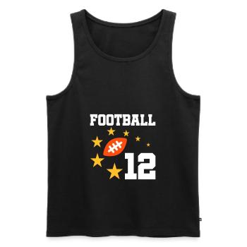 Football 12 (Football, Sterne) - Männer Premium Bio Tank Top - Schwarz - Vorne - Michal (187cm)