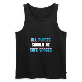 All Places Should Be Safe Spaces Transgender Trans - Männer Premium Bio Tank Top - Schwarz - Vorne - AI Model Male 178 light (178cm)