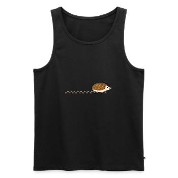 Cute Hedgehog Waddling Paws Footprint - Men's Premium Organic Tank Top - black - Front - AI Model Male 178 light (178cm)