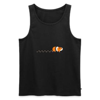 Waddling Guinea Pigs Rodent Cute Footprint Paws - Men's Premium Organic Tank Top - black - Front - Michal (187cm)