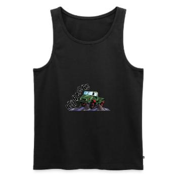 Bergziege - Unimog - Offroad - Oldtimer - Männer Premium Bio Tank Top - Schwarz - Vorne - Michal (187cm)