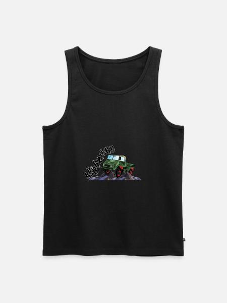Bergziege - Unimog - Offroad - Oldtimer - Männer Premium Bio Tank Top - Schwarz