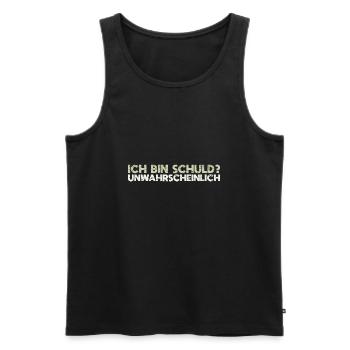 Ich Bin Schuld? Unwahrscheinlich - Männer Premium Bio Tank Top - Schwarz - Vorne - AI Model Male 178 light (178cm)