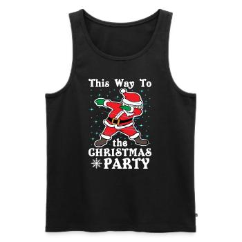 This Way To the Christmas Party - Men's Premium Organic Tank Top - black - Front - AI Model Male 178 light (178cm)