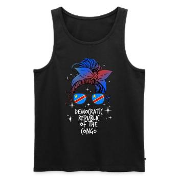 Demokratische Republik Kongo - Männer Premium Bio Tank Top - Schwarz - Vorne - AI Model Male 178 light (178cm)