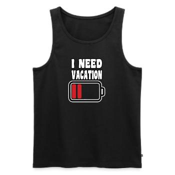 Ich brauche Urlaub Batterielow - Männer Premium Bio Tank Top - Schwarz - Vorne - Michal (187cm)