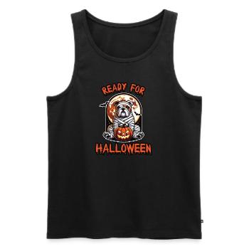 Bereit fur Halloween mit Bulldogge - Männer Premium Bio Tank Top - Schwarz - Vorne - Michal (187cm)