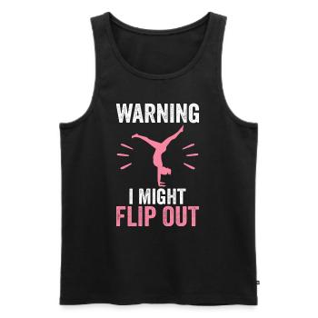 Warning I Might Flip Out - Men's Premium Organic Tank Top - black - Front - AI Model Male 178 light (178cm)