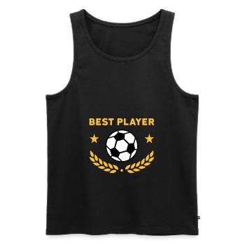 Best player (Fußball, Sterne, Lorbeerkranz) - Männer Premium Bio Tank Top - Schwarz - Vorne - AI Model Male 178 light (178cm)