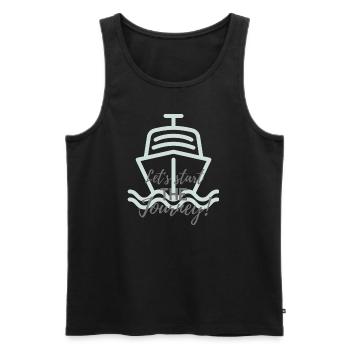 let’s start the journey - Reise-Start-Kreuzfahrt - Männer Premium Bio Tank Top - Schwarz - Vorne - Michal (187cm)